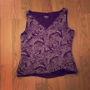 Leafy floral purple tank